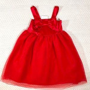 NWT Janie and Jack Christmas Bow Fit & Flare Red Bow Dress Size 6